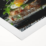 Art deco poster featuring geometric patterns in monochrome shades, printed on rolled canvas, suitable for dining room walls.