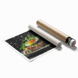 Extra large rolled print featuring a floral design in soft pastel shades, ideal for classy bathroom wall art.