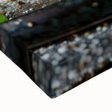 Large art of a black and white landscape painting on stretched canvas, ideal for bedroom wall decor.