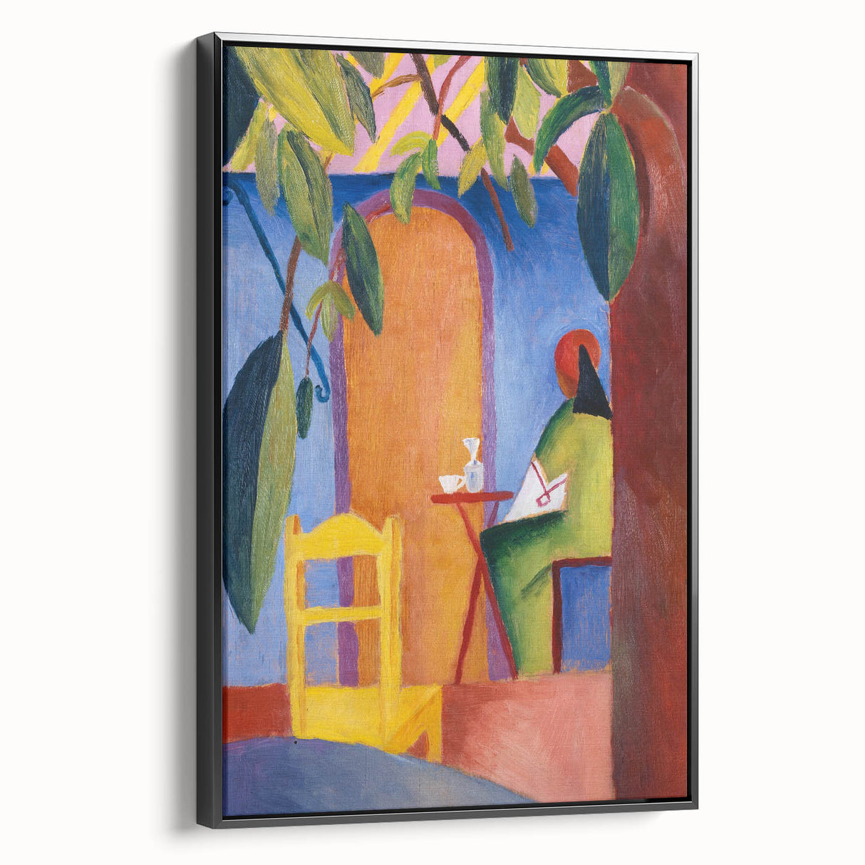 Expressionist Café Scene – Vibrant Abstract Turkish Café Wall Art