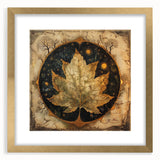 Framed wall art displaying a botanical design with colorful flowers and green leaves, set in a gold frame with a white mat, perfect for home decor.