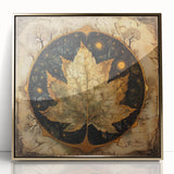 Framed wall art showcasing vibrant flowers and botanical leaves in an elegant gold-acrylic frame, perfect for enhancing home decor with a touch of nature.