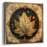 Framed canvas wall art showcasing an elegant floral design with silver accents, featuring vibrant flowers and lush green leaves, perfect for home decor.