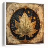 Framed canvas wall art showcasing an elegant design of colorful flowers and botanical leaves, displayed in a modern white frame, enhancing home decor aesthetics.