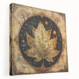 Stretched canvas wall art showcasing a vibrant floral design with green leaves, perfect for modern home decor. Ideal for enhancing living spaces and adding color.