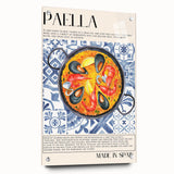 Acrylic print of various food dishes in vibrant colors, suitable for dining room decor.