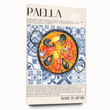 Large abstract wall art on acrylic glass showcasing assorted food dishes in vibrant colors.