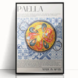 Large abstract wall art featuring assorted food dishes in monochrome, framed in black acrylic.