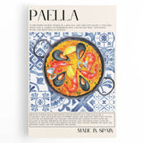 Large black and white wall art on canvas depicting various food dishes, ideal for kitchen decor.