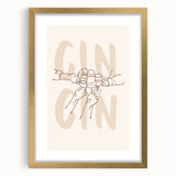 Abstract art print featuring swirling blue and gold patterns on a framed canvas, ideal for dining room decor.