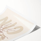 Extra large wall art featuring black line art flowers on a white background, ideal for large living room decor.