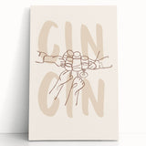 Black and white stretched canvas featuring an assortment of fruits and beverages, ideal for kitchen wall art.