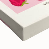 Large art of a black and white fruit still life on stretched canvas, suitable for bedroom wall decor.