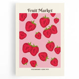 Black and white still life canvas of assorted fruits, ideal for kitchen wall art.