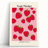 Large black and white wall art depicting assorted fruits on stretched canvas, suitable for kitchen decor.