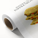 Art deco poster featuring a whimsical food illustration on rolled canvas, ideal for nursery wall art or dining room decor.