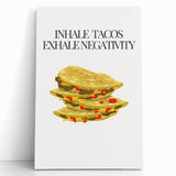 Black and white stretched canvas featuring a minimalist food-themed design, ideal for kitchen wall art.