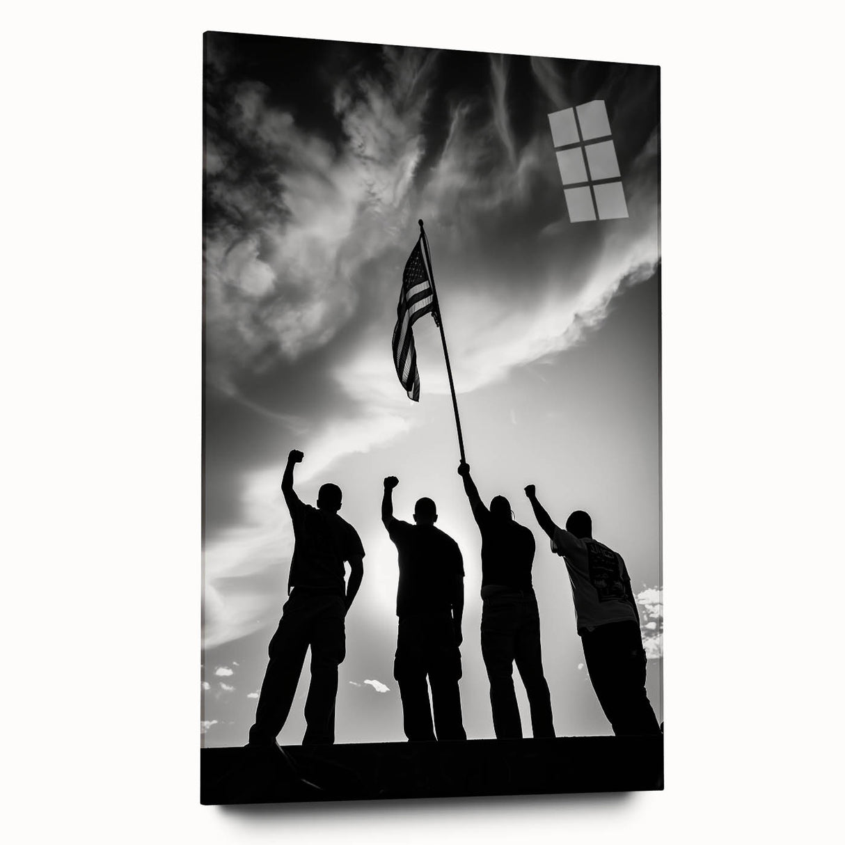 Patriotic Silhouettes & USA Flag - Independence Day Wall Art