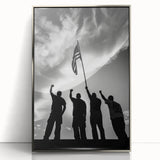 Patriotic Silhouettes & USA Flag - Independence Day Wall Art