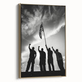 Patriotic Silhouettes & USA Flag - Independence Day Wall Art