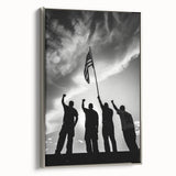 Patriotic Silhouettes & USA Flag - Independence Day Wall Art
