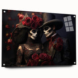 Romantic Skeleton Couple – Día de los Muertos Art Prints