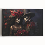 Romantic Skeleton Couple – Día de los Muertos Art Prints