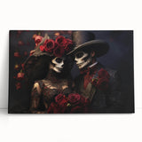 Romantic Skeleton Couple – Día de los Muertos Art Prints