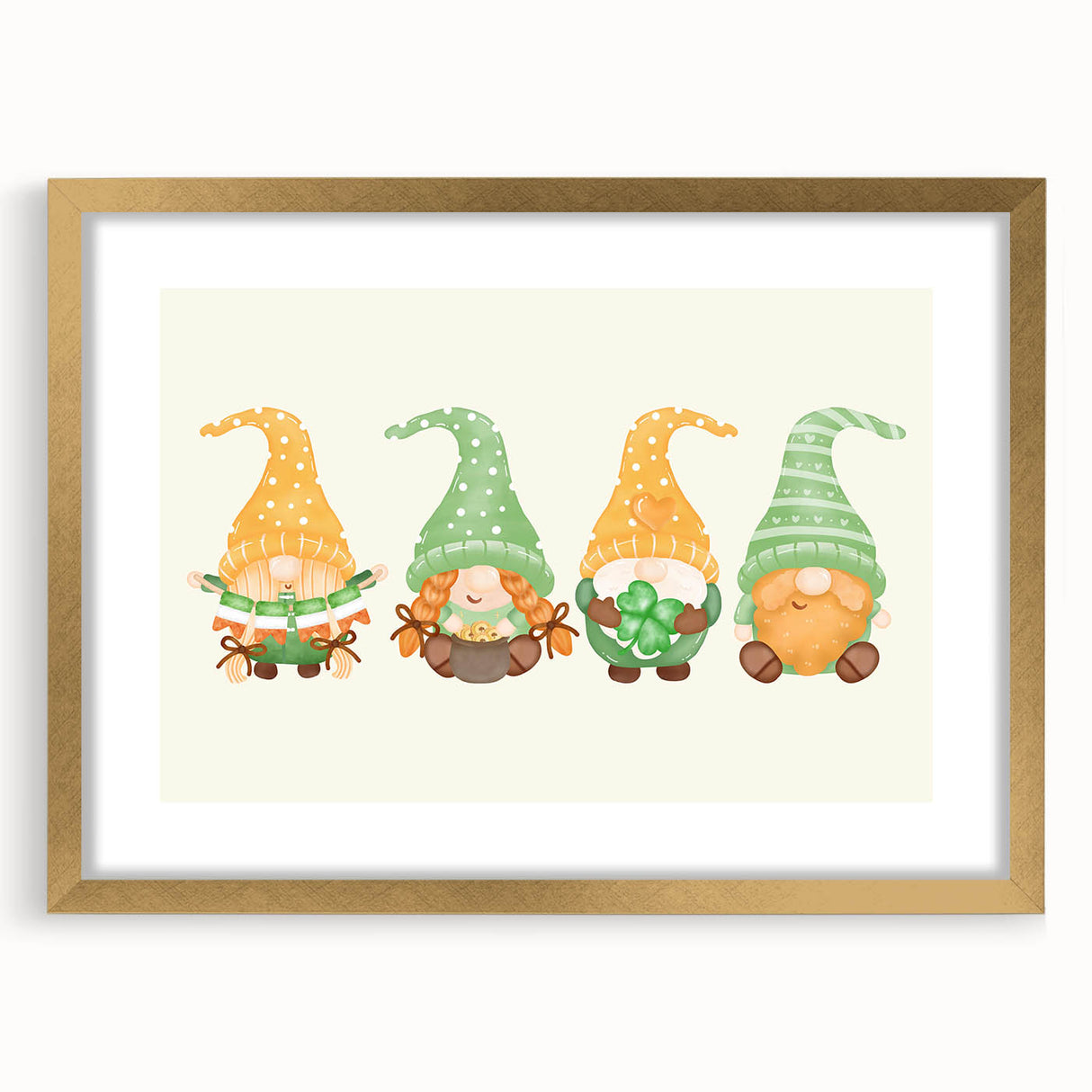 St. Patrick’s Day Gnomes - Irish Shamrock Wall Art