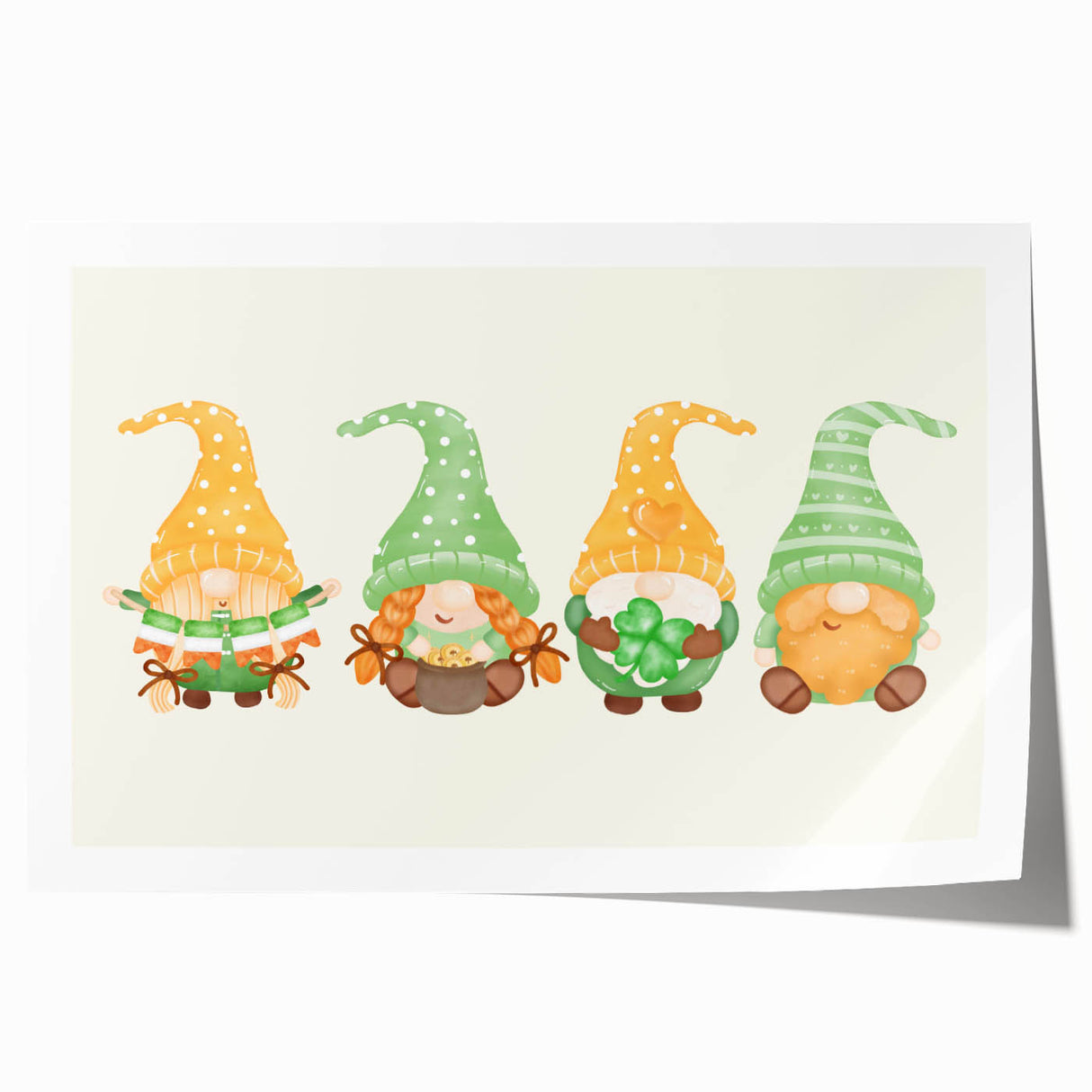 St. Patrick’s Day Gnomes - Irish Shamrock Wall Art