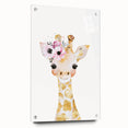 Floral Baby Giraffe Girls Room Wall Art – Nursery Print