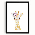 Floral Baby Giraffe Girls Room Wall Art – Nursery Print