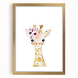 Floral Baby Giraffe Girls Room Wall Art – Nursery Print