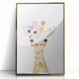 Floral Baby Giraffe Girls Room Wall Art – Nursery Print