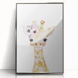 Floral Baby Giraffe Girls Room Wall Art – Nursery Print