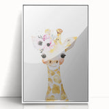 Floral Baby Giraffe Girls Room Wall Art – Nursery Print