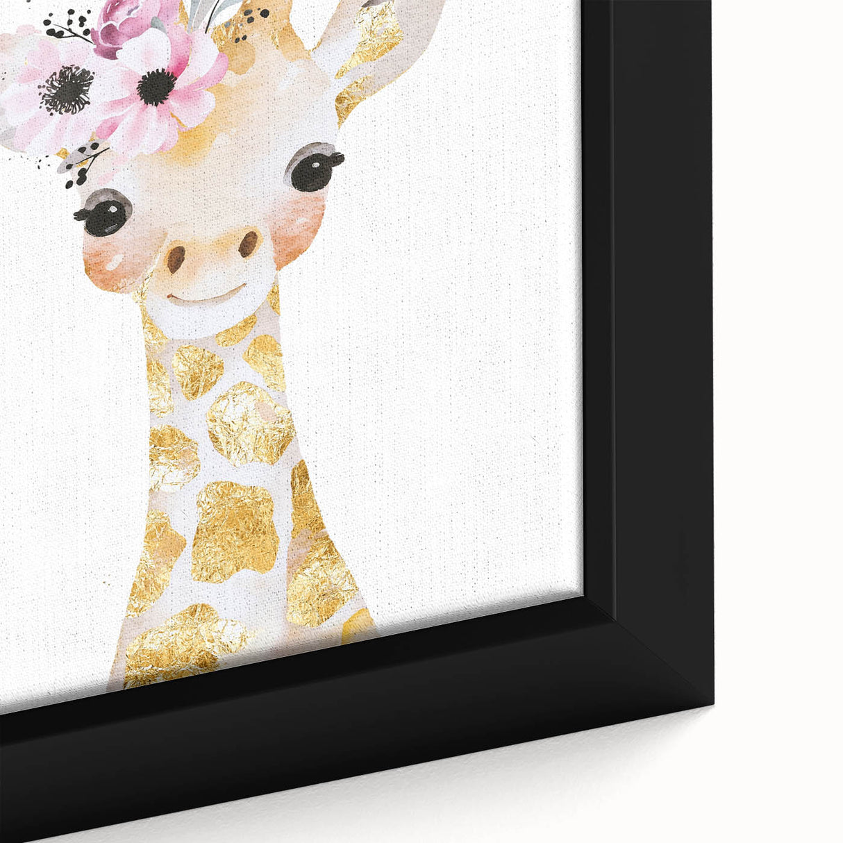 Floral Baby Giraffe Girls Room Wall Art – Nursery Print