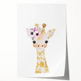 Floral Baby Giraffe Girls Room Wall Art – Nursery Print