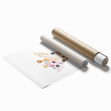 Floral Baby Giraffe Girls Room Wall Art – Nursery Print