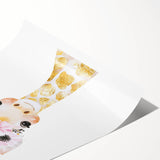 Floral Baby Giraffe Girls Room Wall Art – Nursery Print
