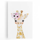 Floral Baby Giraffe Girls Room Wall Art – Nursery Print