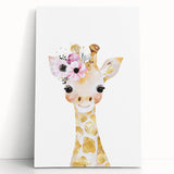 Floral Baby Giraffe Girls Room Wall Art – Nursery Print