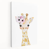 Floral Baby Giraffe Girls Room Wall Art – Nursery Print