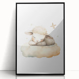 Sleeping Lamb Nursery Wall Art – Baby Room Decor & Kids Prints