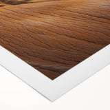 Desert landscape rolled canvas art showcasing vibrant hues of orange and yellow, depicting a serene sunset over sand dunes, ideal for modern home decor.