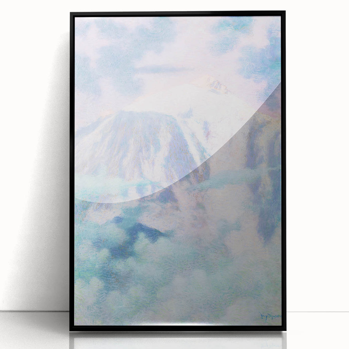 Dreamy Pastel Mountain Landscape - Soft Modern Art Print for Tranquil Decor