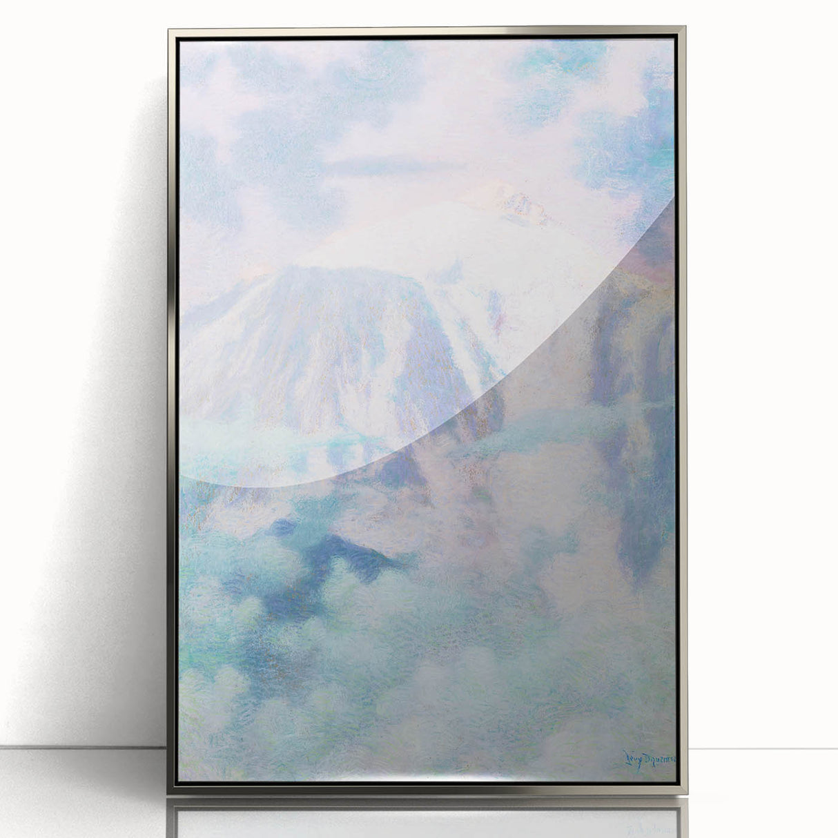 Dreamy Pastel Mountain Landscape - Soft Modern Art Print for Tranquil Decor