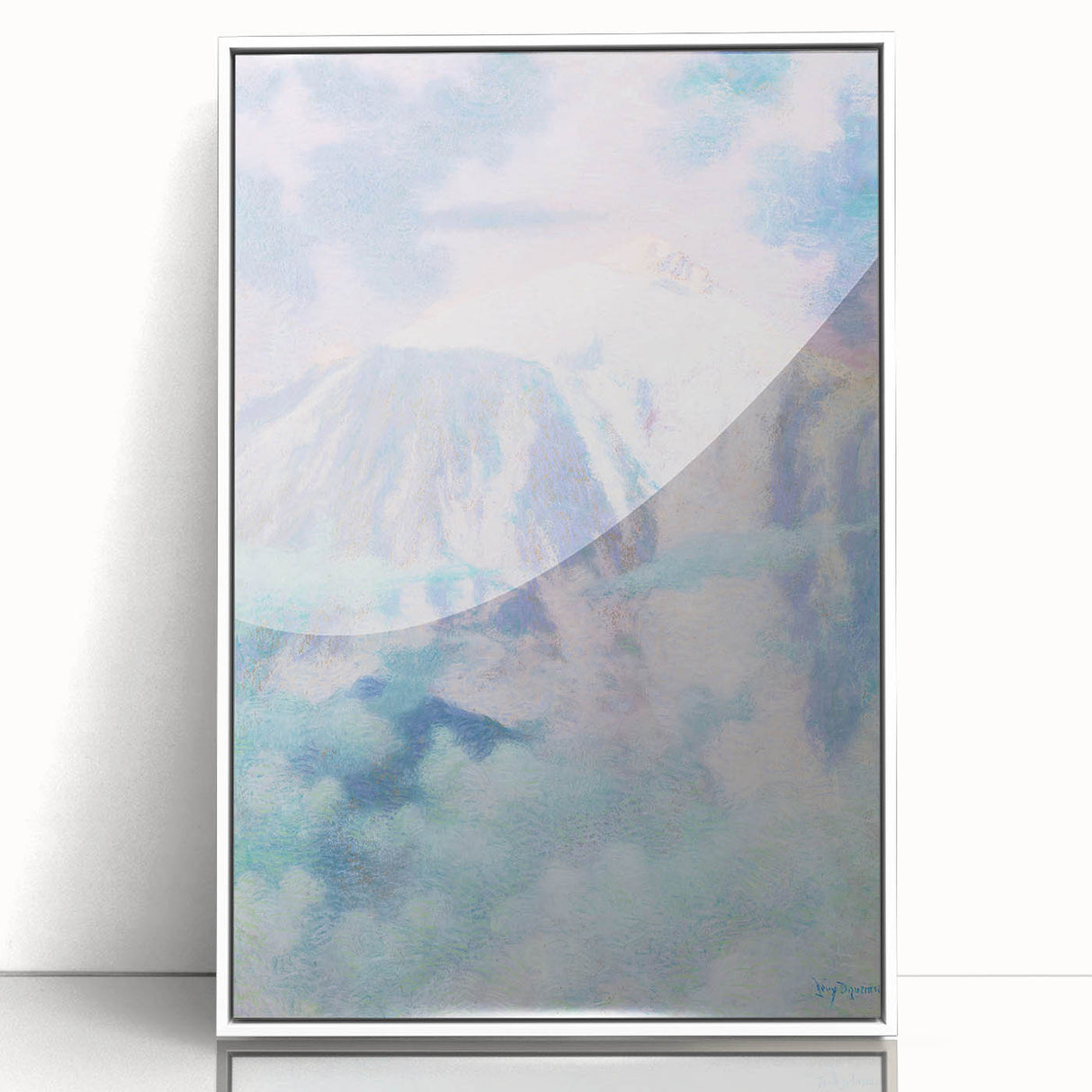 Dreamy Pastel Mountain Landscape - Soft Modern Art Print for Tranquil Decor