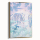 Dreamy Pastel Mountain Landscape - Soft Modern Art Print for Tranquil Decor
