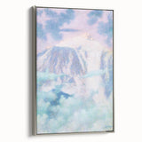 Dreamy Pastel Mountain Landscape - Soft Modern Art Print for Tranquil Decor